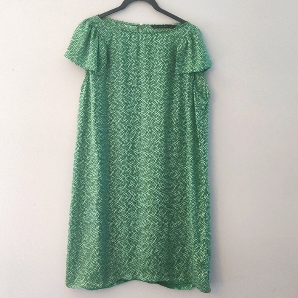 Zara Green Polka Dot Midi Dress
